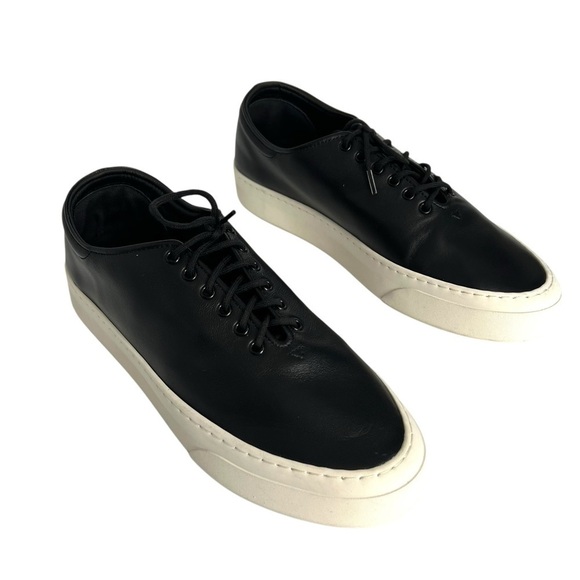 The Row Marie H Lace-Up Sneaker in Leather Black Size 38.5 - Picture 9 of 16